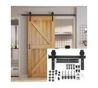 Binari for porte da fienile, kit di binari in acciaio al carbonio for impieghi gravosi, binari sospesi con imbottitura e spessori di ricambio, adatti for porte singole(63" Track (Single Door))