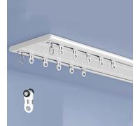 Binari for tende in alluminio Installazione a soffitto Binari for tende a doppia fila ultrasottili Pattini silenziosi for camere da letto, soggiorni, ospedali(6.3m/20.7ft)