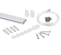 Binari per appendere quadri Bianco / 100cm STAS cliprail Pro (45kg) - Sistema per appendere quadri, Set completo con ganci e corde