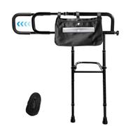 Binari per letto per anziani, altezza regolabile, con luce attivata dal movimento e tasca portaoggetti pieghevole a 180°, per sicurezza e post-chirurgia, prevenzione delle cadute, resiste a 136 kg