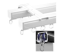 Binari per Tende Doppi ad Alta Resistenza - Sistema di binari per Tende in Lega di Alluminio Extra Spesso per Montaggio a soffitto/Parete, aste scorrevoli Verso Il Basso Resistenti per divis