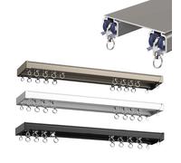 Binari Per Tende Doppio Bastone Per Tenda Da Soffitto, SistemasDi Binario For Tende In Lega Di Alluminio, 16 Pulegge For Metro, Per Divisorio Per Soggiorno, Camera Da Letto, Ospedale(Champagne,4m)