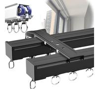 Binari per tende e raccordi, Set binari per tende da soffitto, Binari doppi per tende, Binario divisorio, Set binari per tende da doccia con ganci e tutti gli accessori, Lega di alluminio re