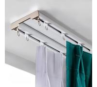 Binari per tende in alluminio a doppia fila da 3,6 m, per divisori e tende, facile installazione, design perforato e decorazione per la casa elegante