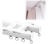 Binari per Tende in Alluminio, binari Doppi da 6 m/19,6 Piedi con rulli silenziosi, Montaggio a soffitto e a Parete per Soggiorno, Camera da Letto, Armadio, Porte scorrevoli - Soluzione Divi