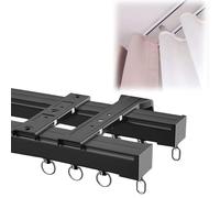 Binari per Tende in Alluminio - Binario Doppio da 4,8 m per Montaggio a soffitto o a Parete, rulli silenziosi per Un Funzionamento Fluido, Ideali per Soggiorno, Camera da Letto, Armadio, por