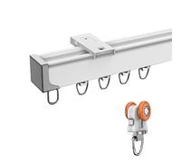 Binari per tende per montaggio a soffitto e parete, set di guide singole/doppie con tutti gli accessori di montaggio Elegante decorazione per la casa e divisorio per la privacy (bianco)