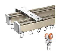 Binari per tende per montaggio a soffitto o a parete, set di binari per tende singolo/doppio, con tutti gli accessori di installazione, elegante decorazione per la casa e divisorio per la privacy