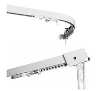 Binari per Tende su Misura - Scorritenda Con Curve o Lineari Personalizzabili in Alluminio Bianco, Fissaggio Parete o Soffitto - Attacco: Parete, Dimensione: 320 CM, Apertura: Centrale, Tipologia: Lin