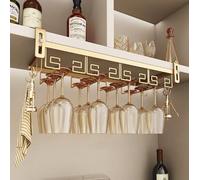 Binari Scolabicchieri Portabicchieri Supporto,Portabicchieri Sospeso per Calici di Vino Mantieni i Bicchieri Asciutti Sotto Mobile con Viti per Bar Ristorante Cucina(Size:44*23.5cm,Color:gold)