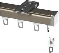 Binari silenziosi per tende in alluminio tende tende da binario divisore, cursori per binari dritti pesanti , supporto a parete del soffitto, robuste aste per tende in alluminio, F, champagne