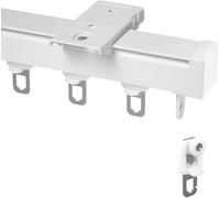 Binari silenziosi per tende in alluminio tende tende da binario divisore, cursori per binari dritti pesanti , supporto a parete del soffitto, robuste aste per tende in alluminio, F, bianco (supporto