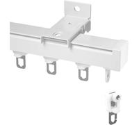 Binari silenziosi per tende in alluminio tende tende da binario divisore, cursori per binari dritti pesanti , supporto a parete del soffitto, robuste aste per tende in alluminio, F, bianco (supporto