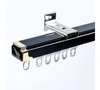 Binari Singoli Per Pesante, Kit Di Aste Per Tende In Alluminio Da 2,0 Mm Per Montaggio A Soffitto O A Parete, Divisorio Per Soggiorno E Camera Da Letto(Black-B,200cm(2 * 100cm))