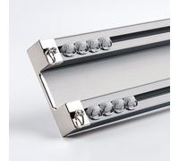 Binari Tende scorrevoli a soffitto, Doppio Binario per Tende, Kit Binario in alluminio 60/120/180/250/350/460/500/680cm per Interno/Esterno finestre, divisorio(Gray,5.1m(16.7ft))