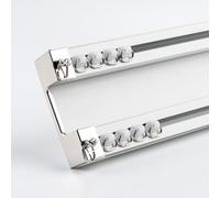 Binari Tende scorrevoli a soffitto, Doppio Binario per Tende, Kit Binario in alluminio 60/120/180/250/350/460/500/680cm per Interno/Esterno finestre, divisorio(White,6.0m(19.7ft))