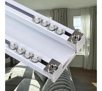 Binari Tende Soffitto scorrevoli, Binario Per Tende Doppia, 60/120/180/250/350/460/500/680cm Kit Binario for Interno/Esterno, finestre, divisorio(White,0.8m)
