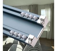 Binari Tende Soffitto scorrevoli, Binario Per Tende Doppia, 60/120/180/250/350/460/500/680cm Kit Binario for Interno/Esterno, finestre, divisorio(Blue,4.8m)