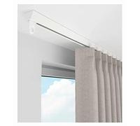 Binario adesivo per tenda da 4 m, montaggio a soffitto, senza fori, guide dritte lisce e silenziose, divisorio per cabina doccia, ufficio, bianco