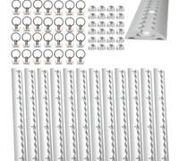 Binario Aereo in Alluminio, 12 x 1 m Set di binari Airline in alluminio forma semicircolare, Con 8 Ferroviari per Airline per Camper e Camion