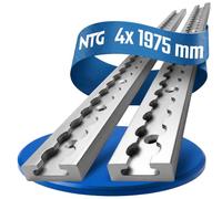 Binario aeronautico NTG 4 Pezzi 2 m / 1975 mm angolare in Alluminio - Certificato TÜV - Accessori per rimorchi Fissaggio del carico Binario in Alluminio Binario di Fissaggio Barra di Fissaggio