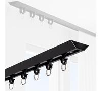 Binario autoadesivo in metallo con Hoo & End C senza trapano Installat Slish Design per camera da letto camper porta d'ingresso privacy facile da usare nero