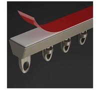 Binario autoadesivo per tenda senza trapano per soffitto a goccia, staffa divisoria a forma di V, strumenti per asta per tende champagne da 4,3 m per una facile installazione, perfetta per