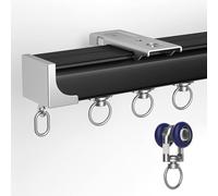 Binario Curtai Nero per Garage/Stanza Livig/Aula, Ospedale/Camera da Letto Sistema di Binari Divisori Slidig con Ganci A Rullo Ad Ed cap, Coetti Icludig, Ceiling Mount, 4.5m/14.7ft