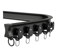 Binario curvo in alluminio, montaggio a soffitto silenzioso, perfetto per soggiorno, camera da letto, finestra L/U, camper, disponibile in lunghezze da 1,5 a 6,7 m, nero, dimensioni 4,4 m