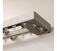 Binario da soffitto a doppia fila per tende da 4,2 m, per montaggio a soffitto, in pino bianco, per uno scorrimento fluido e un supporto durevole