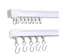 Binario da soffitto da 1,8 m per tende, non arrugginisce e abbastanza rulli e ganci e scorre silenziosamente binario per tende per finestre: adatto per bagno, doccia, camera da letto, ospedale, camper