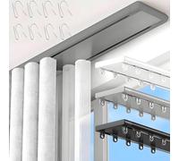 Binario da soffitto Grigio Silenzioso - Binario da soffitto a Doppio Strato da 2,9 Metri per Uno Scorrimento Fluido dell'asta - Partizione Ideale tra Soggiorno e Camera da Letto - Robusto e