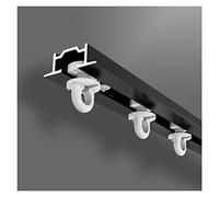 Binario da soffitto in alluminio da incasso per montaggio nascosto 2 m guida scorrevole per privacy divisore asta dritta con kit clete nero/bianco ideale per balcone e separazione della stanza