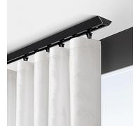 Binario da soffitto in alluminio nero con design diritto a rulli per s, divisori e docce Versatile Home Decor Solut