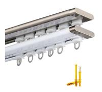 Binario da soffitto in lega di alluminio, ultra sottile, con rulli e hoo, per divisori per casa e ospedale, colore champagne, 110 cm