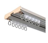 Binario da soffitto Resistente da 5,6 Piedi - Design a Doppio Binario per Una partizione della Stanza Grigia fluida e silenziosa - Adatto per soggiorni e camere da Letto - Installazione rapi