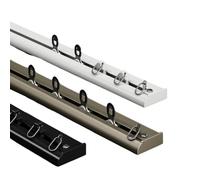 Binario da soffitto ultra sottile in alluminio nero, 1-6 m / 3.3ft, silenzioso, con elementi di fissaggio per privacy e spazio separato (100 cm)