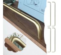 Binario di Protezione per Scaffale 1/2/ 3/4/ 5/10 Pezzi di Ringhiera in Ottone per Mensole, Palo Decorativo Liscio che Protegge Dalle Cadute, Barra di Protezione per Mobile Libreria(4PCS,24cm/9.4")