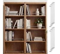 Binario di Protezione per Scaffale 1/2/3/4/5/8/10 PCS Sbarra per Libreria, Kit di Sbarre Anti-Ribaltamento in Acciaio Inox Sicurezza Minimalista, Paracolpi di Barra di Retenzione(8PCS,88cm/34.6")