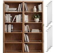 Binario di Protezione per Scaffale 1/2/3/4/5/8/10 PCS Sbarra per Libreria, Kit di Sbarre Anti-Ribaltamento in Acciaio Inox Sicurezza Minimalista, Paracolpi di Barra di Retenzione(10PCS,20cm/7.9")