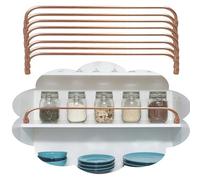 Binario di Protezione per Scaffale Barra Anticaduta Dorata per Ripiani di Mobili da Cucina, Kit Versatile di Barre Anticaduta (1/2 / 3/4 / 5/8 / 10 Pezzi), Asta Decorativa(8PCS,105cm/41.3")