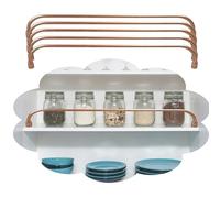 Binario di Protezione per Scaffale Barra Anticaduta Dorata per Ripiani di Mobili da Cucina, Kit Versatile di Barre Anticaduta (1/2 / 3/4 / 5/8 / 10 Pezzi), Asta Decorativa(5PCS,105cm/41.3")