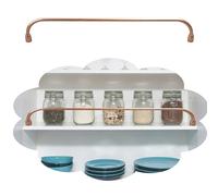 Binario di Protezione per Scaffale Barra Anticaduta Dorata per Ripiani di Mobili da Cucina, Kit Versatile di Barre Anticaduta (1/2 / 3/4 / 5/8 / 10 Pezzi), Asta Decorativa(1PCS,105cm/41.3")