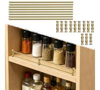 Binario di Protezione per Scaffale Binario di Supporto per Mensole da Cucina in Ottone, Mensole Sospese per La Casa, Asta Decorativa da 20-100 cm, Protezione di Sicurezza Contro(4PCS,11in/28cm)