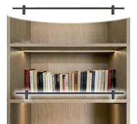 Binario di Protezione per Scaffale Set di Binari di Protezione per Libreria, Lunghezza 20-100 cm, Fermaglio per Barra di Contenimento per Pensili da Cucina/Scarpiera, Palo(Black,98cm/38.6")
