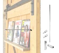 Binario di Protezione per Scaffale Set di Ringhiere per Ringhiere per Porte da Fienile, Lunghezza 20-100 cm, Palo Decorativo di Lunghezza Personalizzabile, Kit di Binari(Silver,28cm/11")