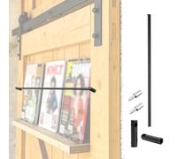 Binario di Protezione per Scaffale Set di Ringhiere per Ringhiere per Porte da Fienile, Lunghezza 20-100 cm, Palo Decorativo di Lunghezza Personalizzabile, Kit di Binari(Black,28cm/11")