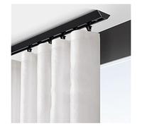 Binario divisorio regolabile in alluminio resistente - asta per tenda da 1,5 m nera per balcone, finestra a baia e patio, include kit clete, soluzione ideale per la decorazione della casa