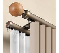 Binario doppio for tende Asta for tende Montaggio a parete Nero/bianco/oro Facile da installare Protezione della privacy for spazi aperti(Gold,6.5m/21.3ft)