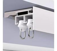 Binario doppio in alluminio per tende a strato singolo, montaggio a parete a soffitto, ideale per pannelli oscuranti, perfetto per gazebo, camper, balcone e altro ancora